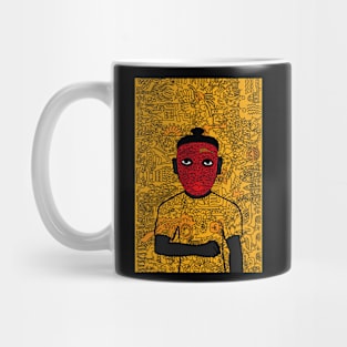 Gray Doodle Maven - Male Character with Dark Eyes and Gray Doodle Item Mug